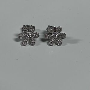 Stephanie Gottlieb pave diamond flower studs